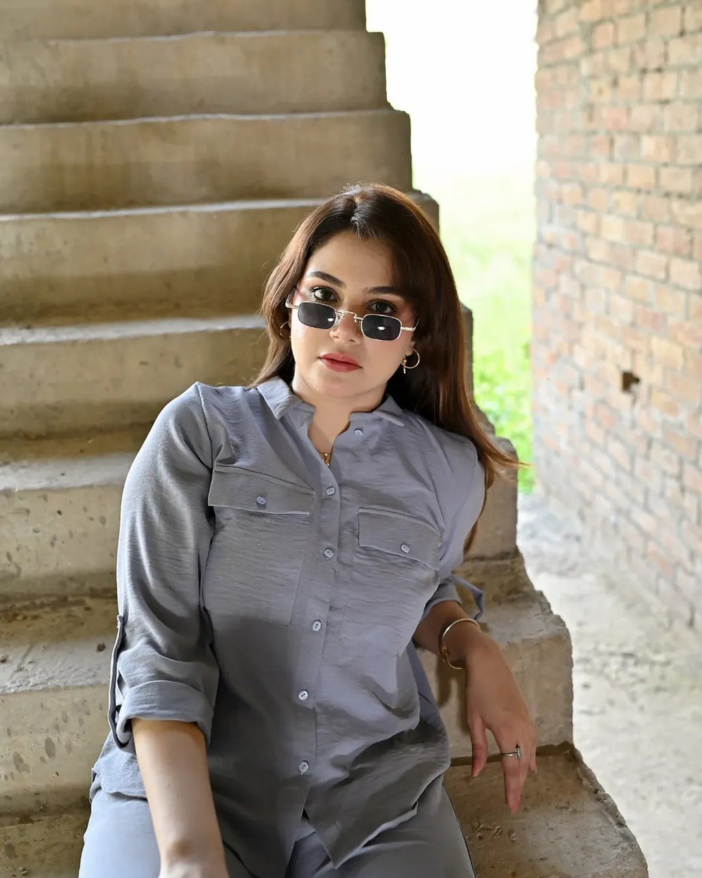 Megh – Grey Cargo Co-ord Set